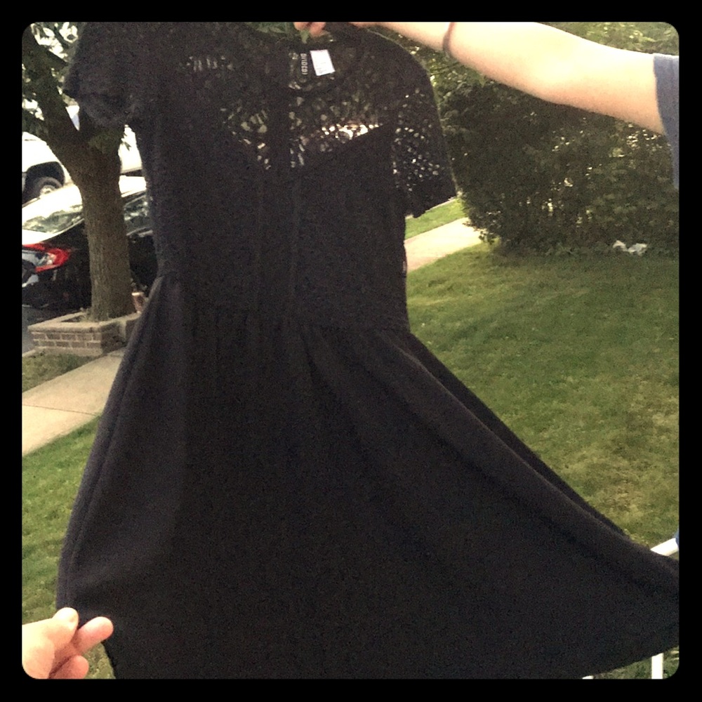 Mini black lace dress 🐝